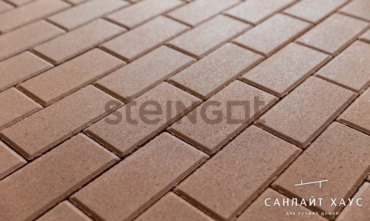 Тротуарная плитка паркет коричневая