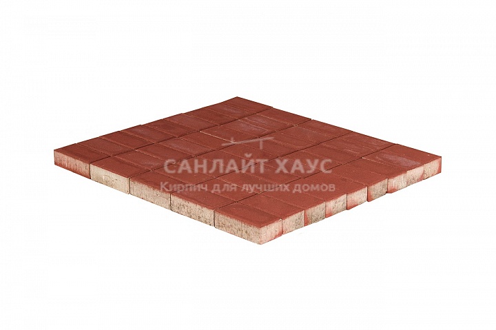 Бетонная тротуарная плитка BRAER Прямоугольник Красный 60 мм