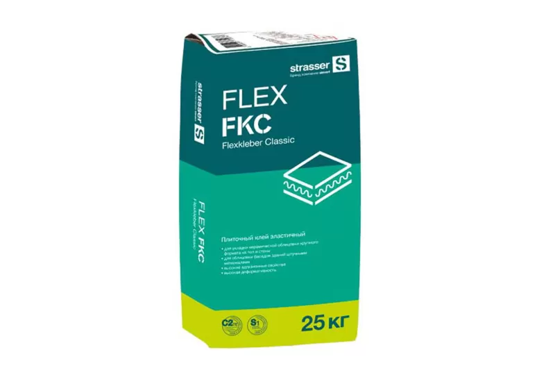  эластичный плиточный клей STRASSER FLEX FKC